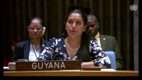Amb. Trishala Persaud delivering statement at UNSC Open Debate on Conflict Related Sexual Violence