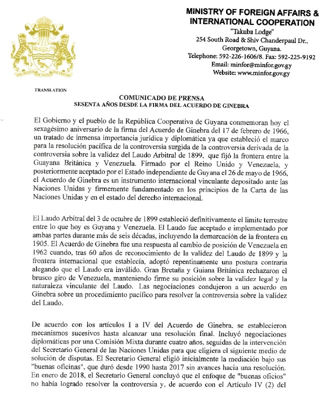 Comunicado de Prensa