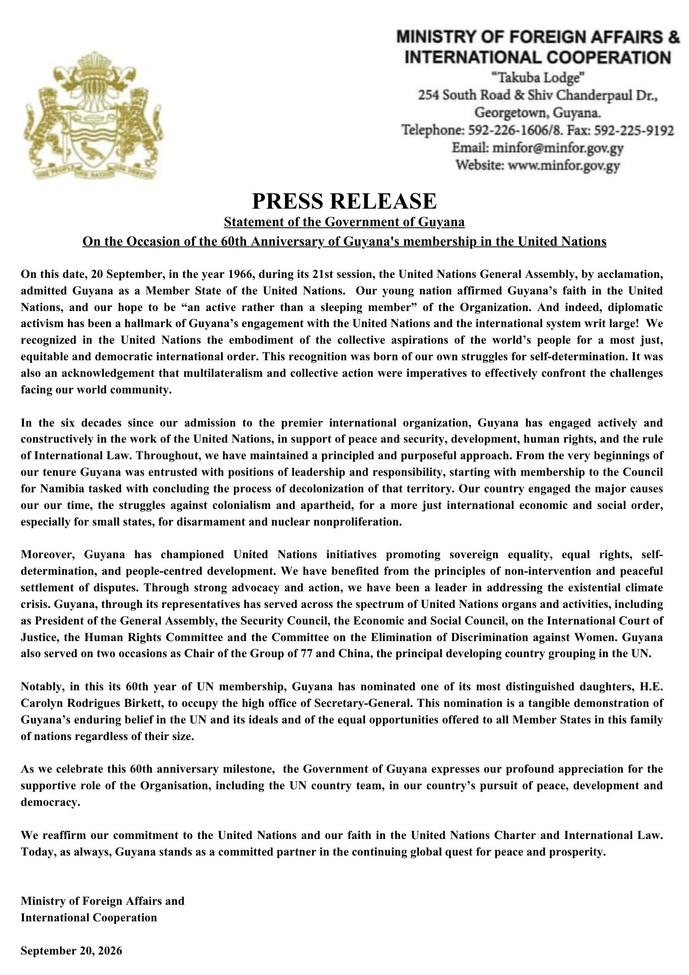 Statement