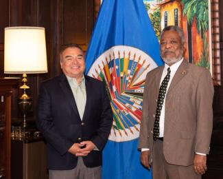 AMBASSADOR SAMUEL HINDS RECEIVES COURTESY CALL FROM ASSISTANT SG OF OAG