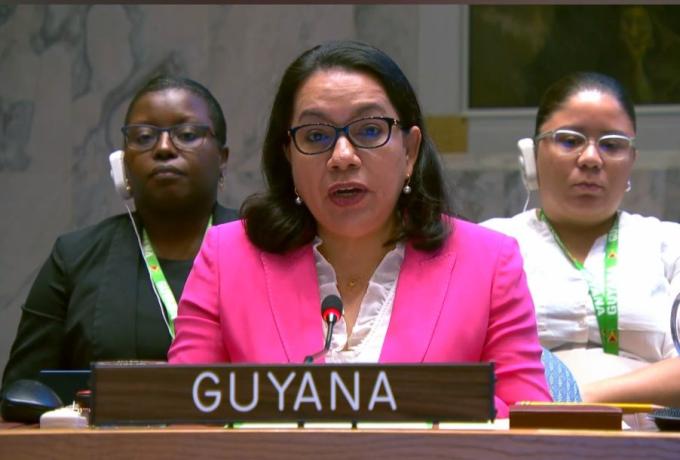 Her Excellency Carolyn Rodrigues Birkett, on behalf of the A3+, during the UN Security Council Briefing on ‘The Question Concerning Haiti