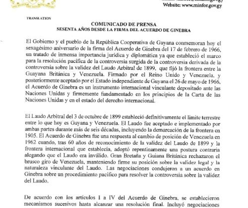 Comunicado de Prensa